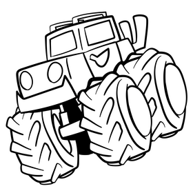 Truck cartoon black and white clipart