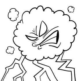 Cloud with lightning cartoon black and white clipart