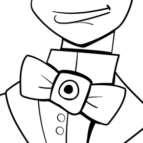 Ribbon cartoon drawing black and white vector