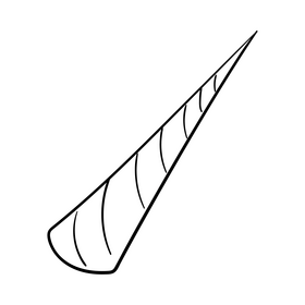 Unicorn horn cartoon black and white clipart