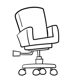 Chair cartoon black and white clipart