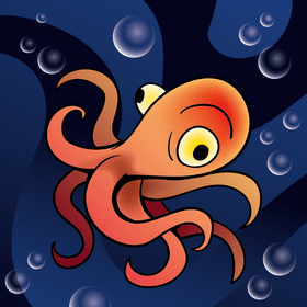 Octopus cartoon vector