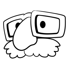 Glasses cartoon black and white clipart