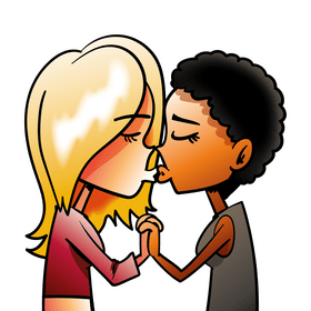 Love couple cartoon clipart