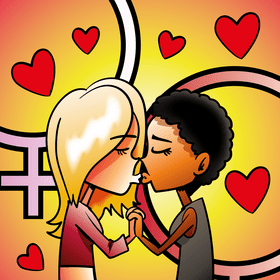 Love couple cartoon vector