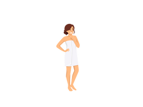 Beautiful girl wearing towel clipart