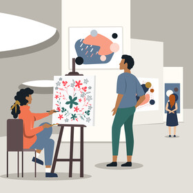 Art gallery stock illustration vector