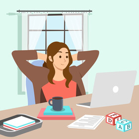 Woman online course stock illustration vector