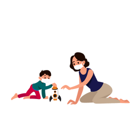 Mother son playing clipart