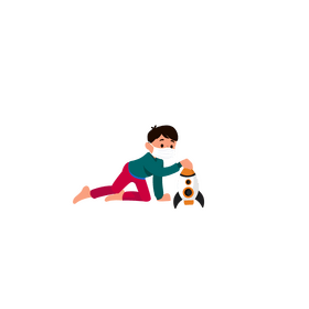 Boy playing rocket clipart