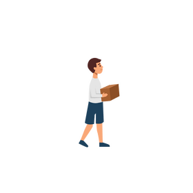 Boy holding box clipart