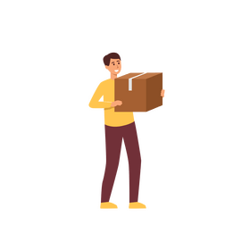 Man holding box clipart