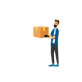 Man holding box clipart