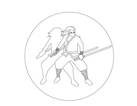 Ninja black and white vector