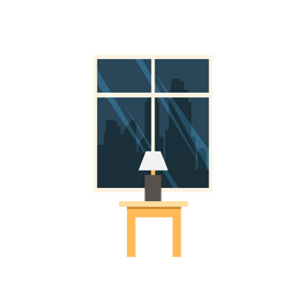 Side table night lamp clipart