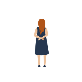 Woman back character clipart