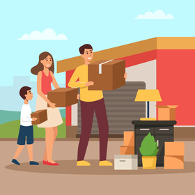 Family moving new house stock illustration vector