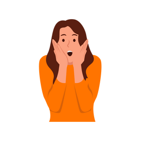 Woman amazed clipart