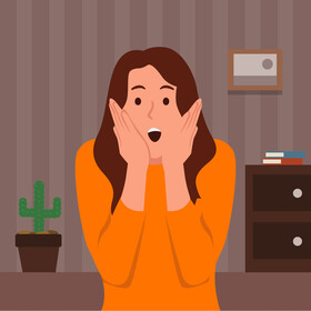 Woman amazed stock illustration vector