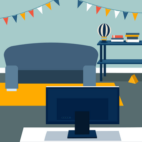 Gaming room illustration vector