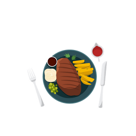 Food plate steak clipart