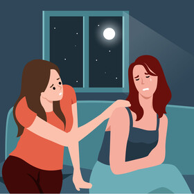 Comforting broken heart friend vector