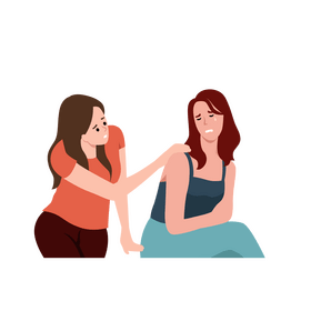Sad woman friends clipart