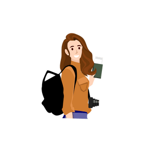 Travelling woman clipart