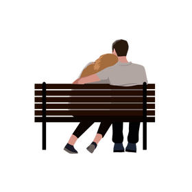 Couple bench clipart