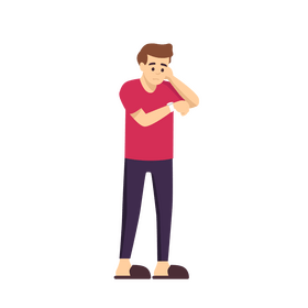 Man worried about time clipart