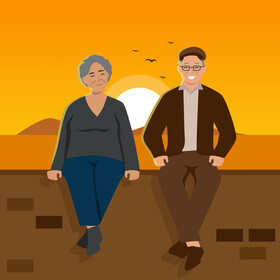 Old couple vector