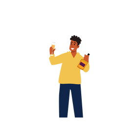 Man holding whiskey clipart