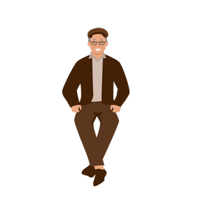 Sitting old man clipart