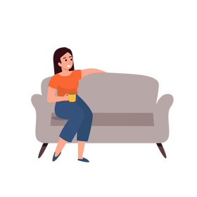 Woman couch clipart