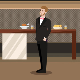 Young man in business suit vector