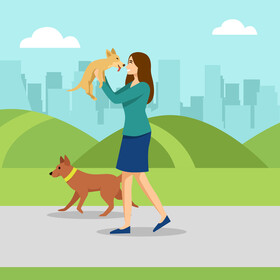 Dog pet lover vector