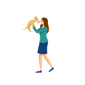 Woman with dog clipart