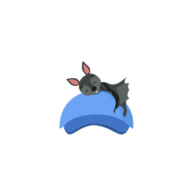 Bat sleeping on hat clipart