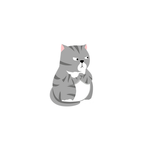 Angry fat cat clipart