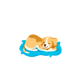 Cute dog sleeping clipart