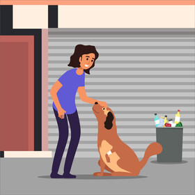 Homeless dog vector