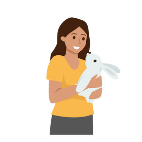 Woman rabbit clipart