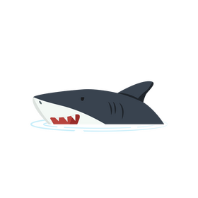 Shark out of water clipart