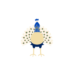 Peacock back view clipart