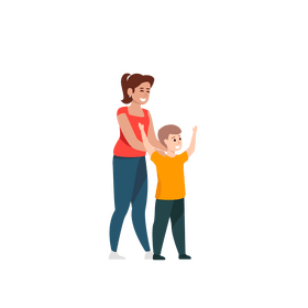 Mother and son clipart