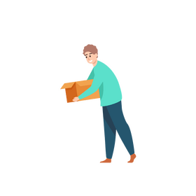 Man holding box clipart