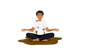 Man meditation mud clipart