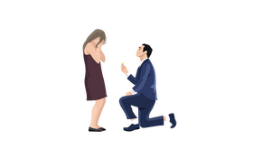 Wedding proposal clipart
