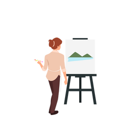 Woman painter clipart