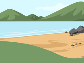 Mountain beach vector